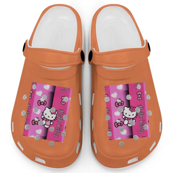 Hello Kitty Pink Stripes Melon Clogs For Kids And Adults