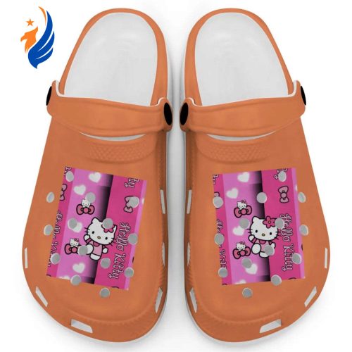 Hello Kitty Pink Stripes Melon Clogs For Kids And Adults