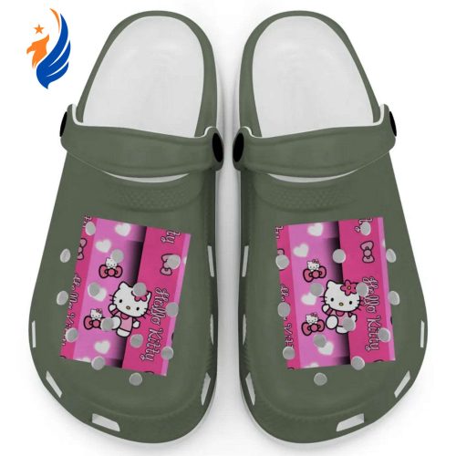 Hello Kitty Pink Stripes Moss Clogs For Kids And Adults