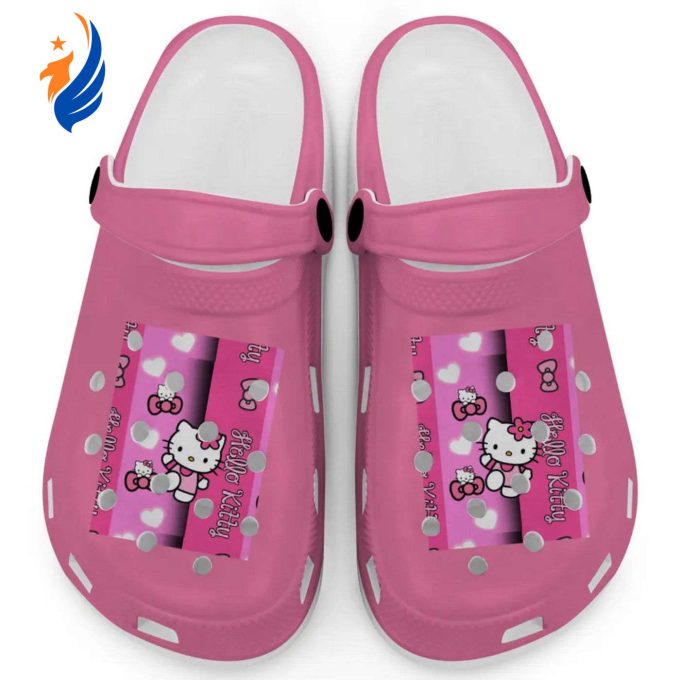 Hello Kitty Pink Stripes Peoni Clogs For Kids And Adults