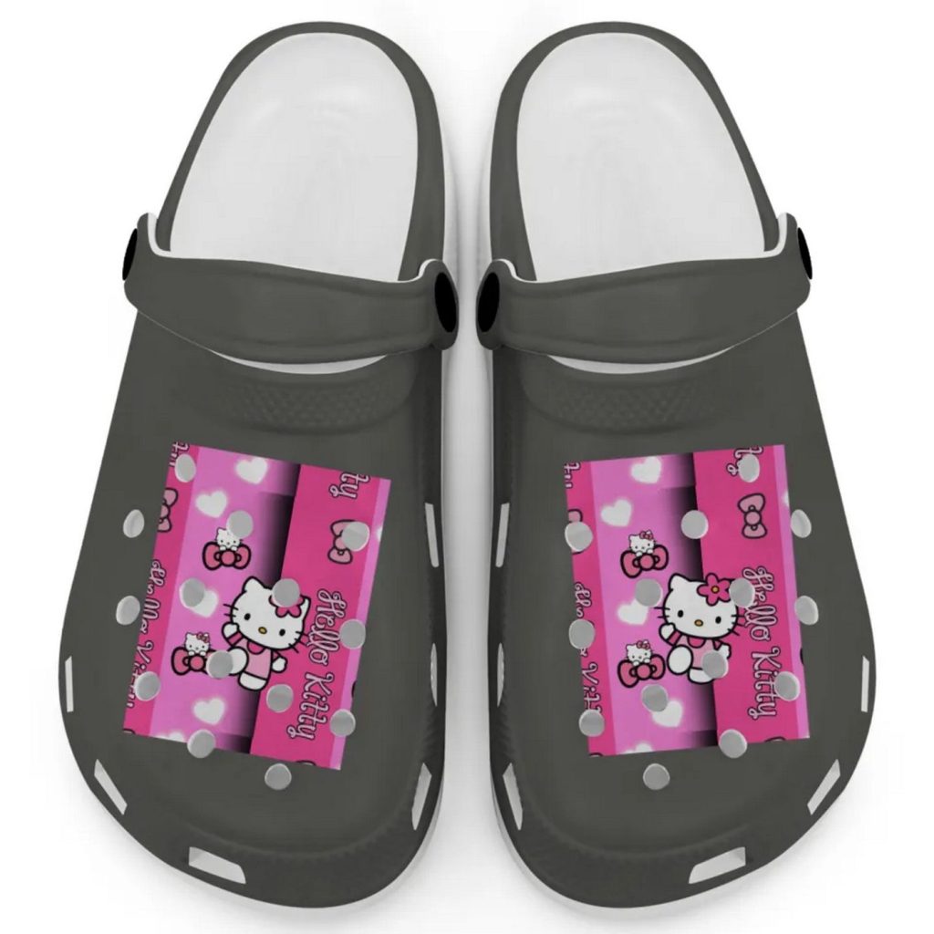 Hello Kitty Pink Stripes Pepper Clogs For Kids And Adults Hello Kitty Pink Stripes Pepper Clogs For Kids And Adults