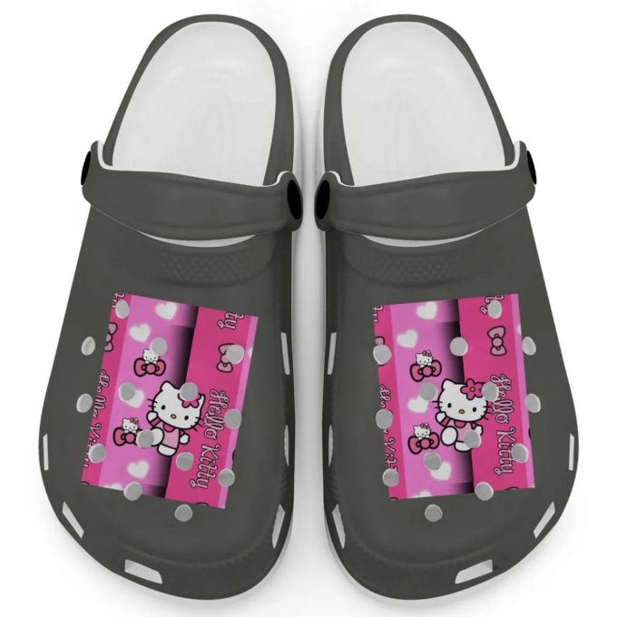 Hello Kitty Pink Stripes Pepper Clogs For Kids And Adults