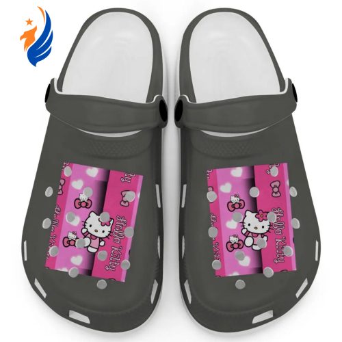 Hello Kitty Pink Stripes Pepper Clogs For Kids And Adults