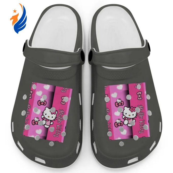 Hello Kitty Pink Stripes Pepper Clogs For Kids And Adults Hello Kitty Pink Stripes Pepper Clogs For Kids And Adults