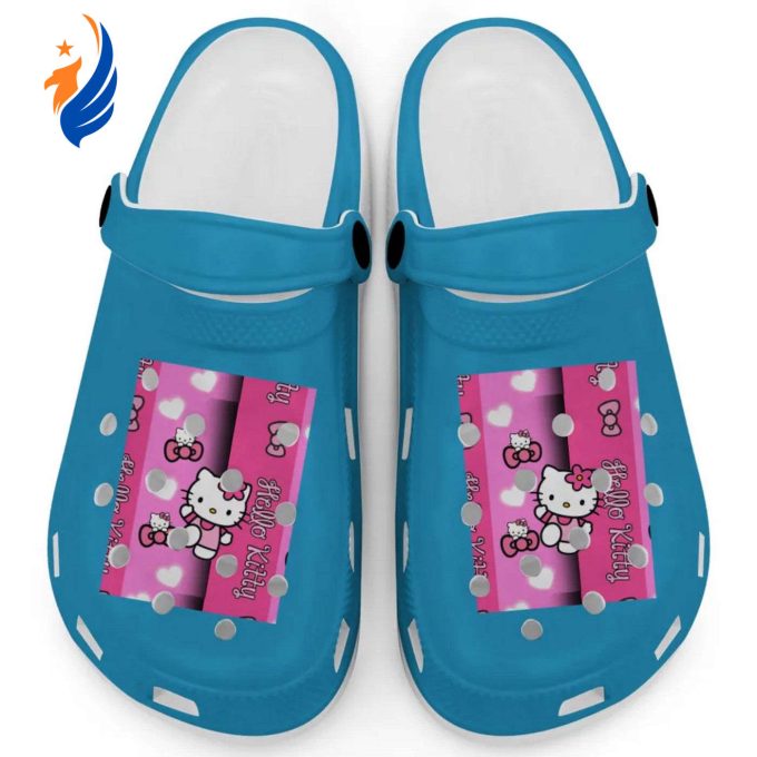 Hello Kitty Pink Stripes Royal Carible Clogs For Kids And Adults Hello Kitty Pink Stripes Royal Carible Clogs For Kids And Adults