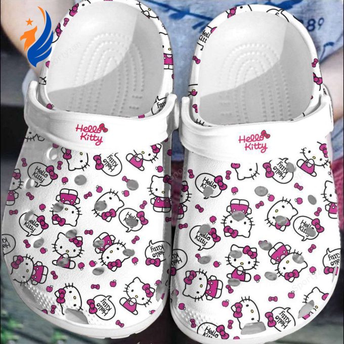 Hello Kitty So Cute Pink White Clogs Shoes Hello Kitty So Cute Pink White Clogs Shoes