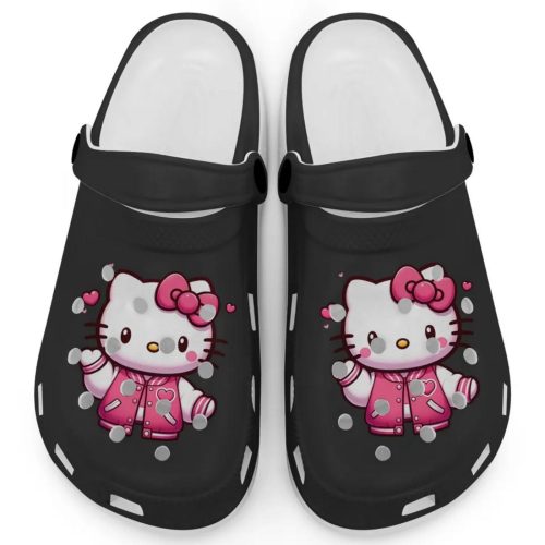 Hello Kitty Wear Pink Bomber Black Clogs For Kids And Adults Clogs For Kids And Adults