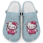 Hello Kitty Wear Pink Bomber Light Blue Clogs For Kids And Adults Hello Kitty Wear Pink Bomber Light Blue Clogs For Kids And Adults