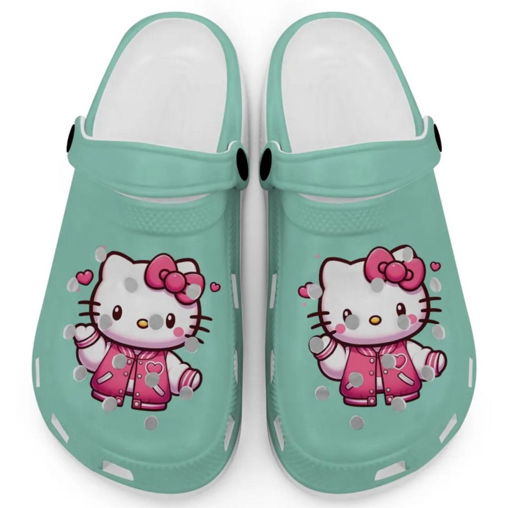 Hello Kitty Wear Pink Bomber Mint Clogs For Kids And Adults Fast Shipping Hello Kitty Wear Pink Bomber Mint Clogs For Kids And Adults Fast Shipping