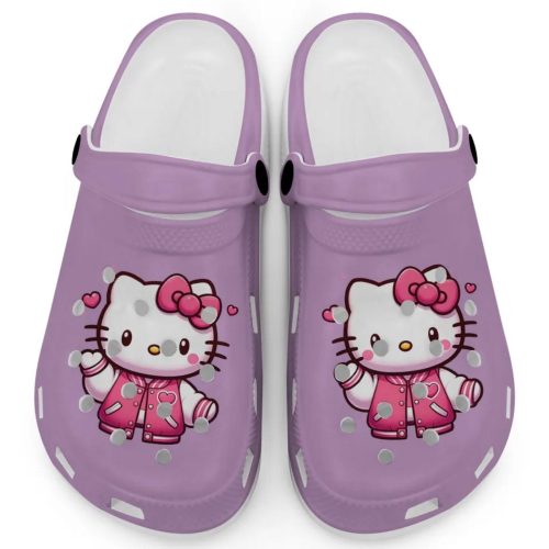 Hello Kitty Wear Pink Bomber Ochid Clogs For Kids And Adults
