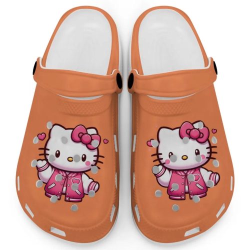 Hello Kitty Wear Pink Bomber Orange Clogs For Kids And Adults Fast Shipping