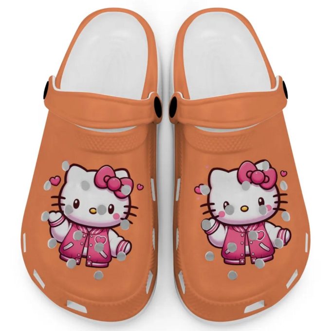 Hello Kitty Wear Pink Bomber Orange Clogs For Kids And Adults Fast Shipping