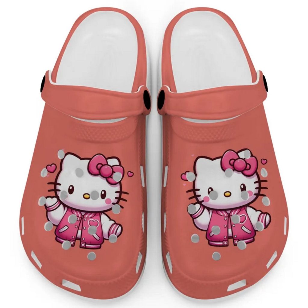 Hello Kitty Wear Pink Bomber Salmon Clogs For Kids And Adults Hello Kitty Wear Pink Bomber Salmon Clogs For Kids And Adults