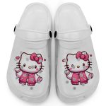 Hello Kitty Wear Pink Bomber White Clogs For Kids And Adults Fast Shipping Hello Kitty Wear Pink Bomber White Clogs For Kids And Adults Fast Shipping