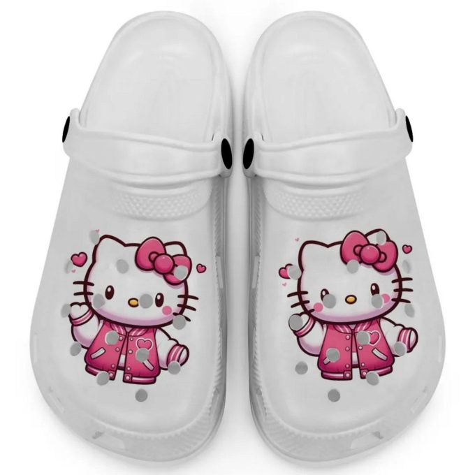 Hello Kitty Wear Pink Bomber White Clogs For Kids And Adults Fast Shipping