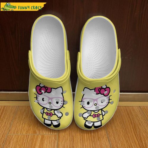 Hello Kitty x Pink Glasses So Cute YellowClogs-Shoes