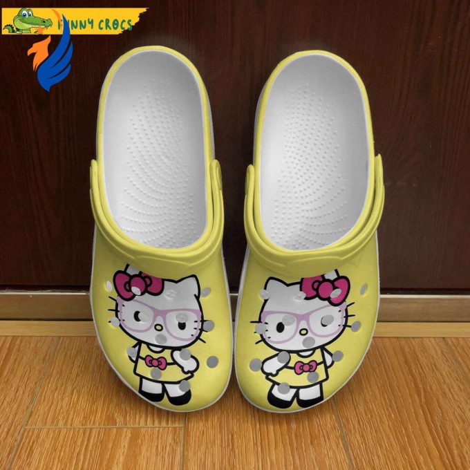 Hello Kitty x Pink Glasses So Cute YellowClogs-Shoes Hello Kitty x Pink Glasses So Cute YellowClogs-Shoes