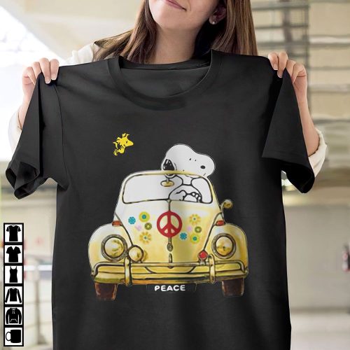 Hippie Snoopy and Woodstock Driving Car Shirt – Vibrant Retro Design for True Peanuts Fans Hippie Snoopy and Woodstock Driving Car Shirt – Vibrant Retro Design for True Peanuts Fans