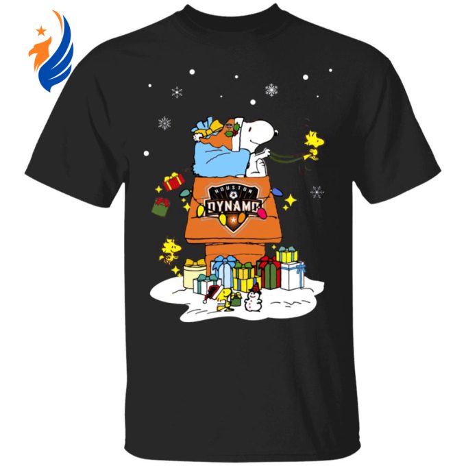 Houston Dynamo Santa Snoopy Shirt: Merry Christmas Gift for Soccer Fans! Houston Dynamo Santa Snoopy Shirt: Merry Christmas Gift for Soccer Fans!