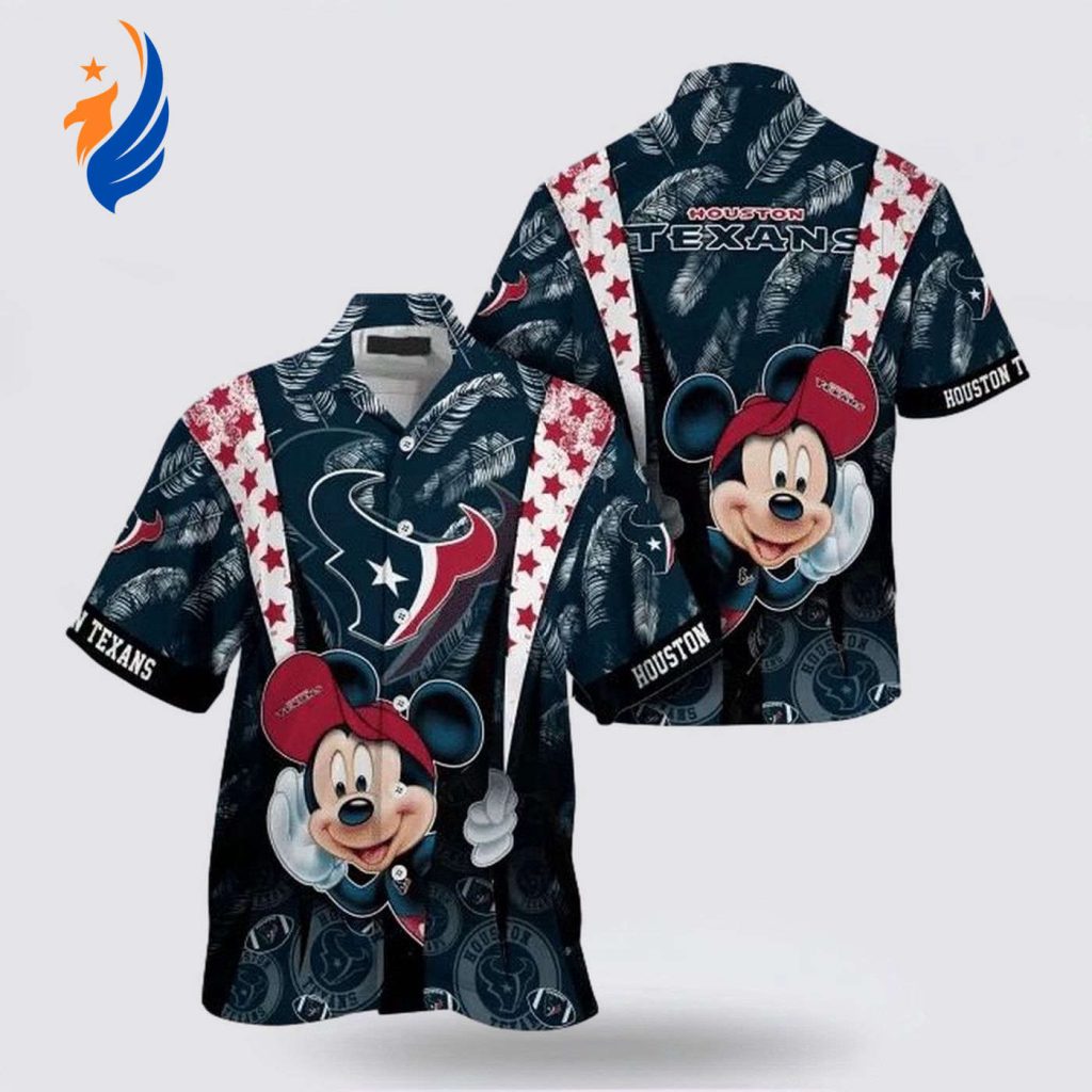 Show Your Team Spirit with Houston Texans NFL Mickey Mouse Hawaiian Shirt for Fans Show Your Team Spirit with Houston Texans NFL Mickey Mouse Hawaiian Shirt for Fans