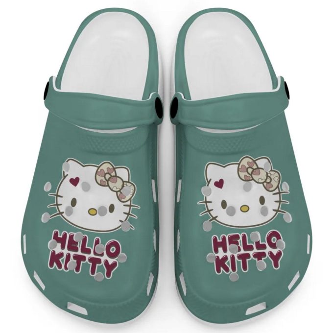 Icon Signature Hello Kitty Chalky Mint Clogs For Kids And Adults Fast Shipping