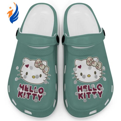 Personalized Winnie The Pooh & Cute Friends Cartoon Clogs Icon Signature Hello Kitty Chalky Mint Clogs For Kids And Adults Fast Shipping