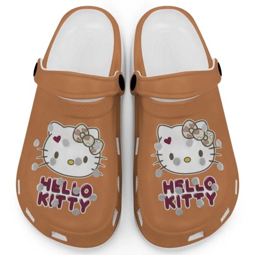 Icon Signature Hello Kitty Dark Orange Clogs For Kids And Adults Fast Shipping