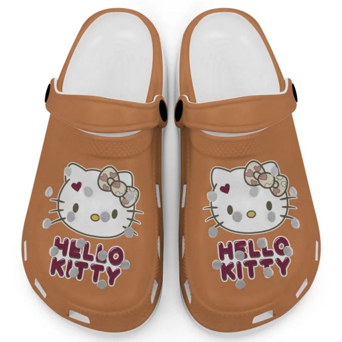 Icon Signature Hello Kitty Dark Orange Clogs For Kids And Adults Fast Shipping