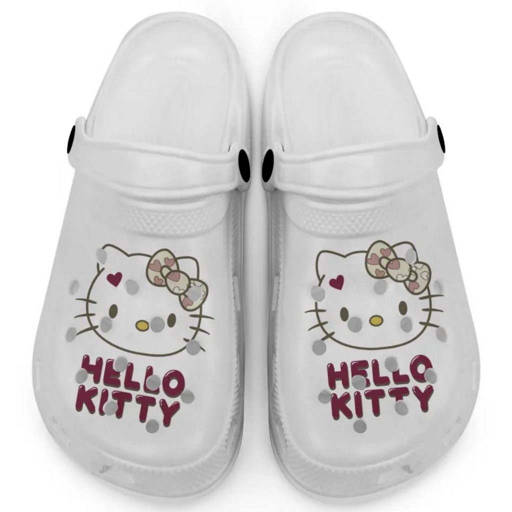 Icon Signature Hello Kitty White Clogs For Kids And Adults Fast Shipping Icon Signature Hello Kitty White Clogs For Kids And Adults Fast Shipping