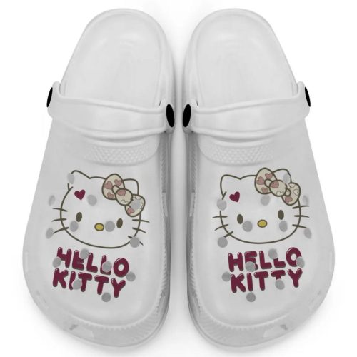 Icon Signature Hello Kitty White Clogs For Kids And Adults Fast Shipping