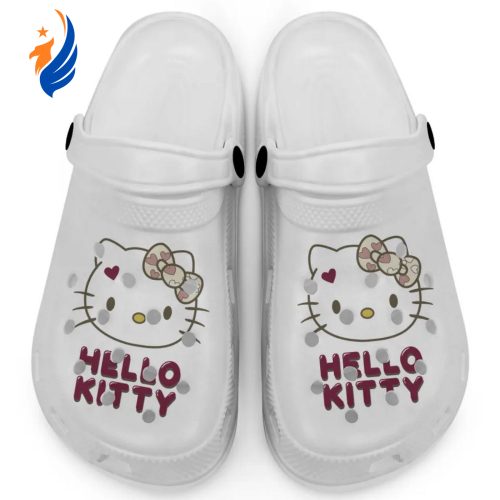 Clogs Shoes – Clog Shoes Hello Kitty Cute Pink-White Icon Signature Hello Kitty White Clogs For Kids And Adults Fast Shipping