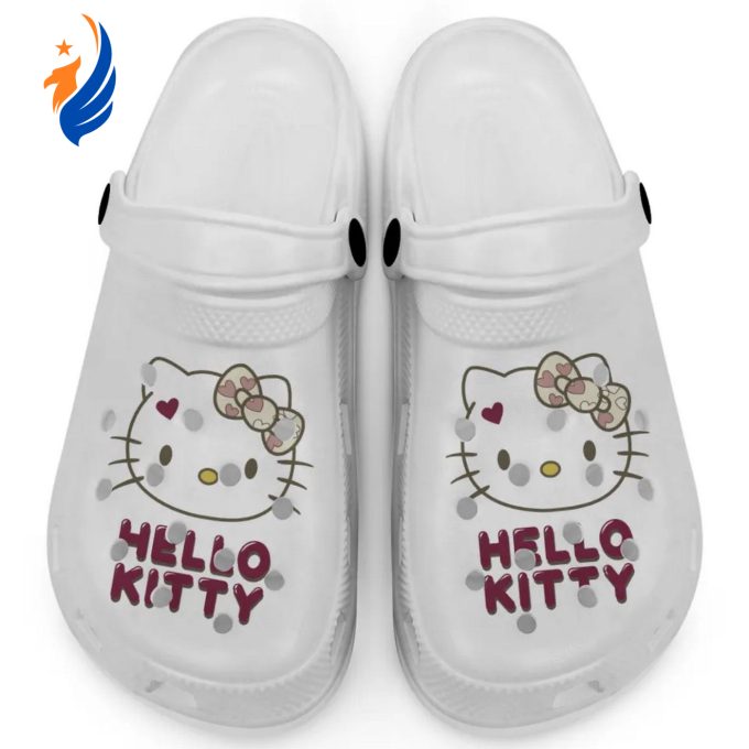 Icon Signature Hello Kitty White Clogs For Kids And Adults Fast Shipping Icon Signature Hello Kitty White Clogs For Kids And Adults Fast Shipping