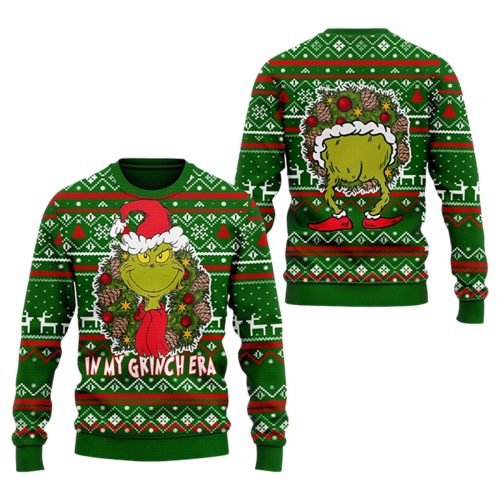 Get Festive in Style with the In My Grinches Era Ugly Sweater – Perfect for Christmas Parties & Holidays! – Gift for Men Women