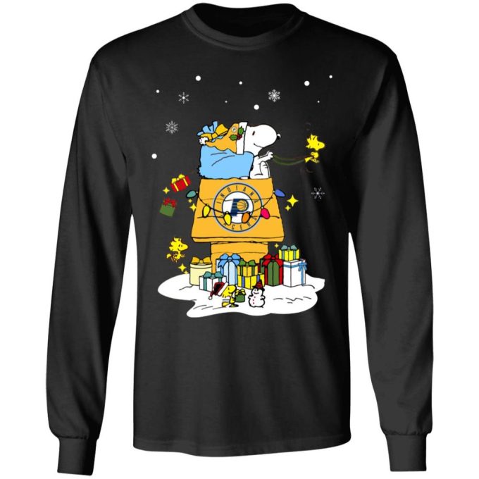 Get Festive with Indiana Pacers Santa Snoopy Shirt – Celebrate Christmas in Style!