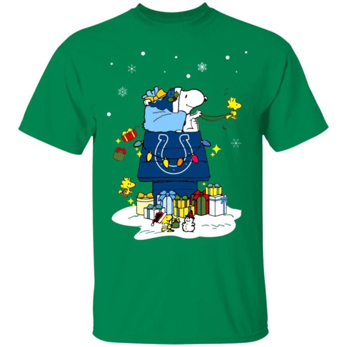 Spread Holiday Cheer with Indianapolis Colts Santa Snoopy Shirt – Merry Christmas!