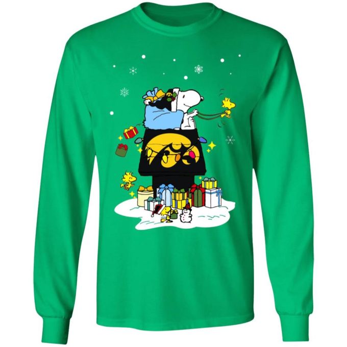 Iowa Hawkeyes Santa Snoopy Christmas Shirt – Festive and Fun Apparel for Hawkeyes Fans!
