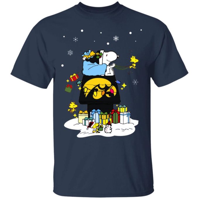 Iowa Hawkeyes Santa Snoopy Christmas Shirt – Festive and Fun Apparel for Hawkeyes Fans!