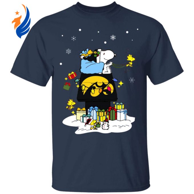 Iowa Hawkeyes Santa Snoopy Christmas Shirt – Festive and Fun Apparel for Hawkeyes Fans!