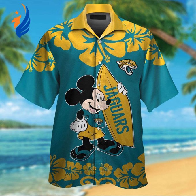 Fun in the Sun: Jacksonville Jaguars & Mickey Mouse Hawaiian Shirt – Perfect for NFL Fans and Disney Lovers! Fun in the Sun: Jacksonville Jaguars & Mickey Mouse Hawaiian Shirt – Perfect for NFL Fans and Disney Lovers!