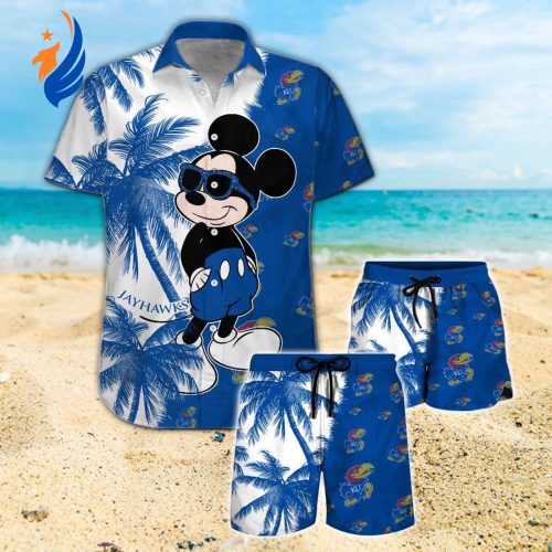 Kansas Jayhawks & Mickey Mouse Hawaiian Shirt: Cheer in Style with this Fan-Favorite College Disney Collaboration!