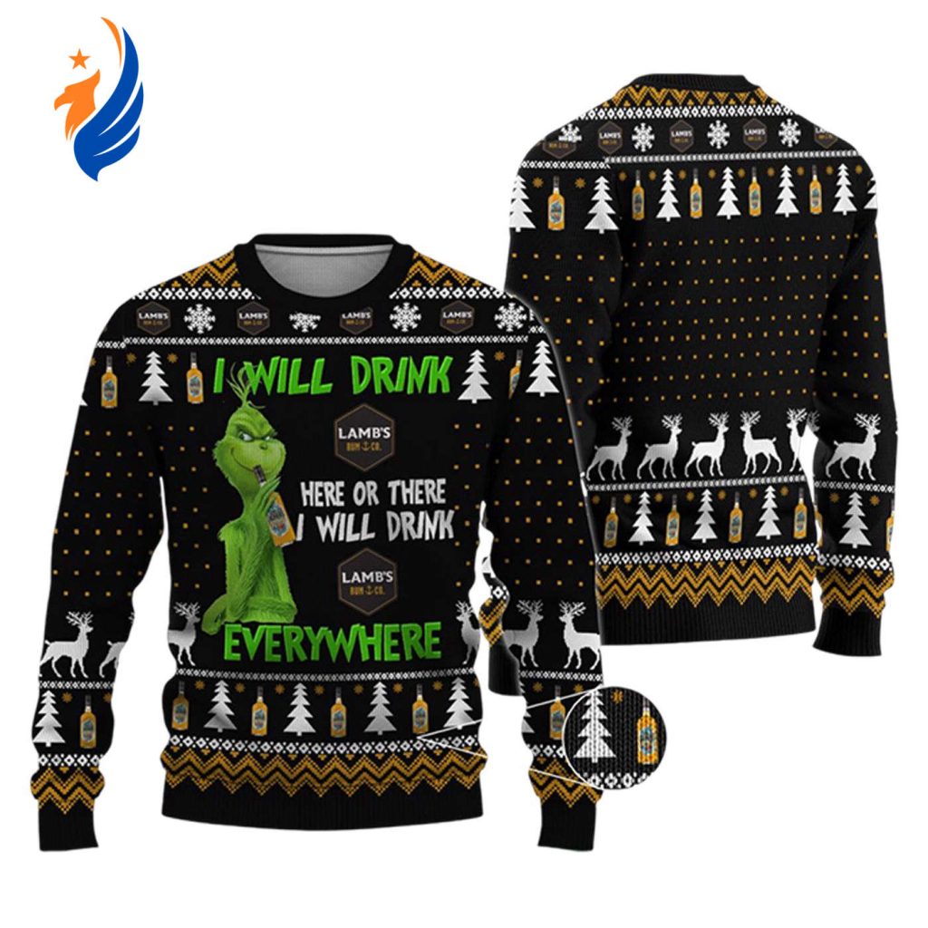 Get Festive with Lambs Rum Grinch Ugly Sweater – Perfect Holiday Attire for Rum Lovers! – Gift for Men Women Get Festive with Lambs Rum Grinch Ugly Sweater – Perfect Holiday Attire for Rum Lovers! – Gift for Men Women