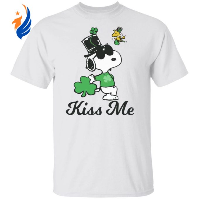 Leprechaun Woodstock Kiss Me Snoopy St Patricks Day Shirt – Festive Irish Green Tee for Luck & Fun!