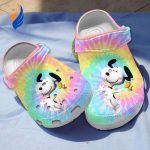 Lightweight And Durable Happy Snoopy Colorful Tie Dye Clogs For Kids And Adults
