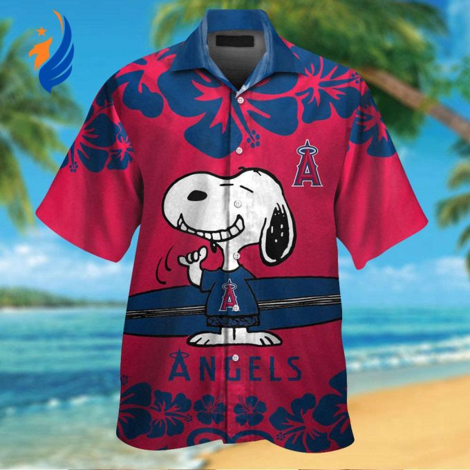Los Angeles Angels & Snoopy Hawaiian Shirt: Vibrant Design with MLB Charm for Ultimate Fans!