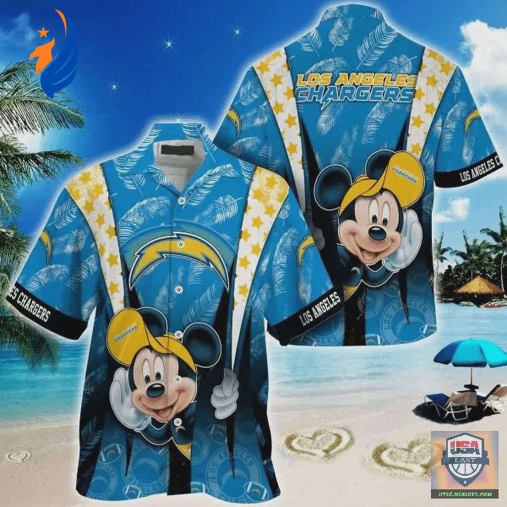 Get Game Day Ready with Los Angeles Chargers NFL Mickey Mouse Hawaiian Shirt Get Game Day Ready with Los Angeles Chargers NFL Mickey Mouse Hawaiian Shirt