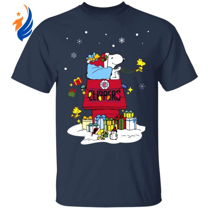 Get Festive with Los Angeles Clippers Santa Snoopy Christmas Shirt Get Festive with Los Angeles Clippers Santa Snoopy Christmas Shirt
