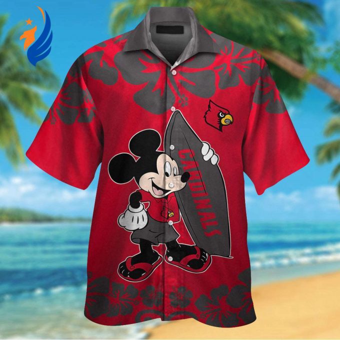 Shop the Stylish Louisville Cardinals & Mickey Mouse Hawaiian Shirt #3 – Perfect Blend of Sports and Disney Magic!