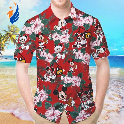 Louisville Cardinals & Mickey Mouse Hawaiian Shirt – Stylish Sports Apparel for Fans Limited Edition Design