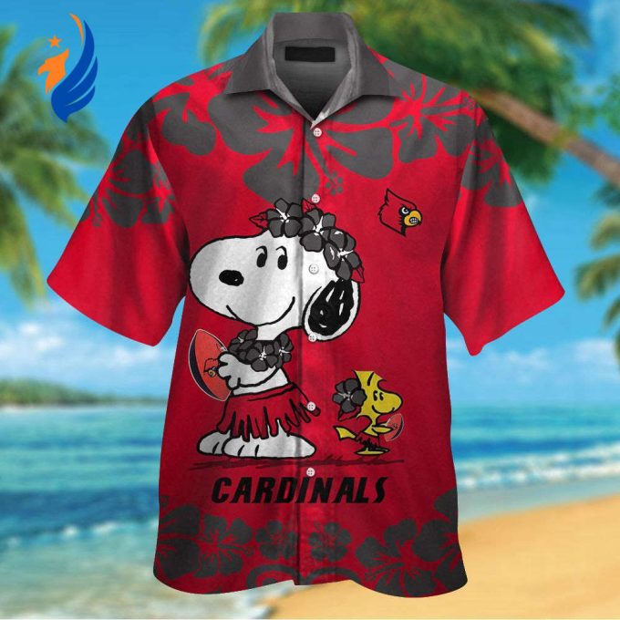 Get Summer Ready with Louisville Cardinals & Snoopy Hawaiian Shirt #2 – The Perfect Blend of Sports and Style!