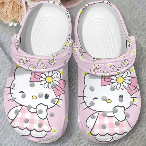 Lovely Hello Kitty And Daisy Flower Clogs